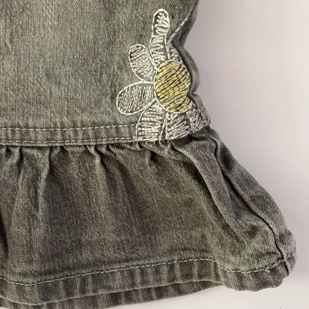 GYMBOREE | Daisy Embroidered Jean Skirt Flounce hem